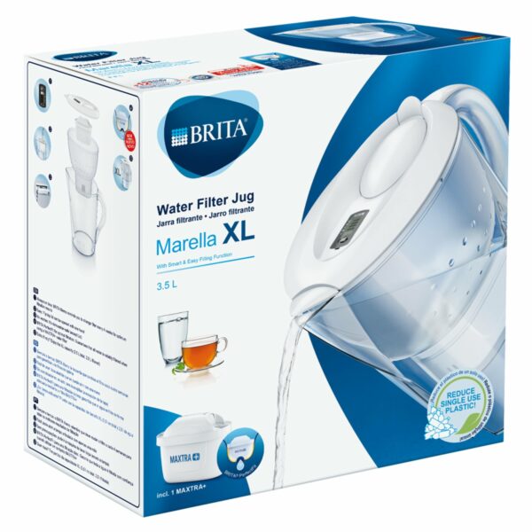 BRITA - 3,5 literes - Fehér - Marella XL vízszűrő kancsó, Maxtra+ szűrővel